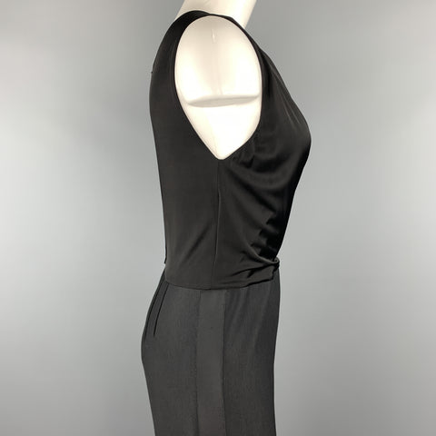 GIORGIO ARMANI Taille 8 Combinaison de smoking à jambes larges et haut drapé noir