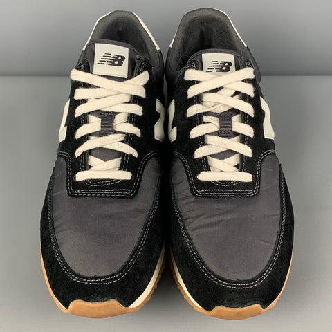 JUNYA WATANABE x NEW BALANCE Size 11 Black White Mixed Materials Nylon Lace Up Sneakers