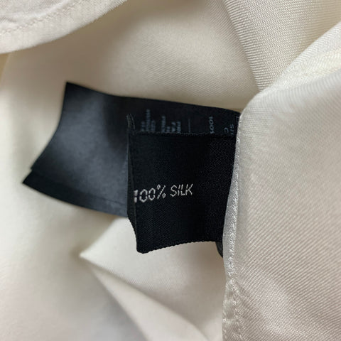TOM FORD Size XL Cream Pleated Silk French Cuff Long Sleeve Shirt