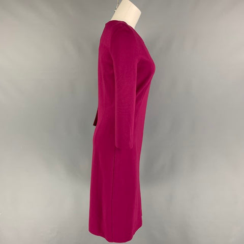 MAISON MARTIN MARGIELA Size 4 Raspberry Viscose Blend Fitted Cocktail Dress
