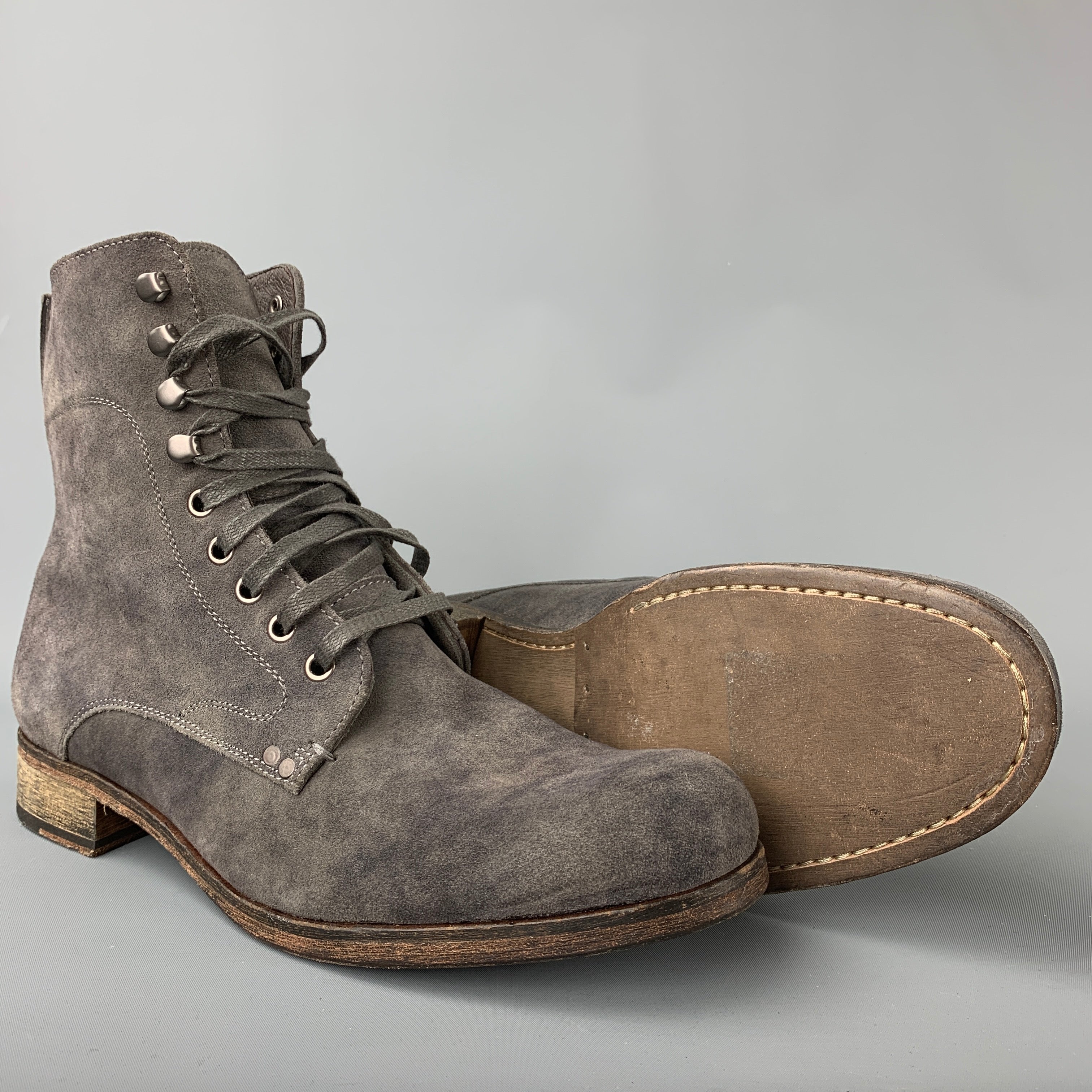 John varvatos cheap grey suede boots