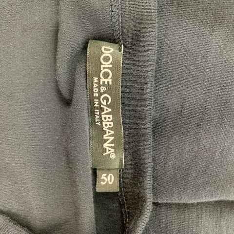 DOLCE & GABBANA Size M Navy Cotton Crew-Neck T-shirt