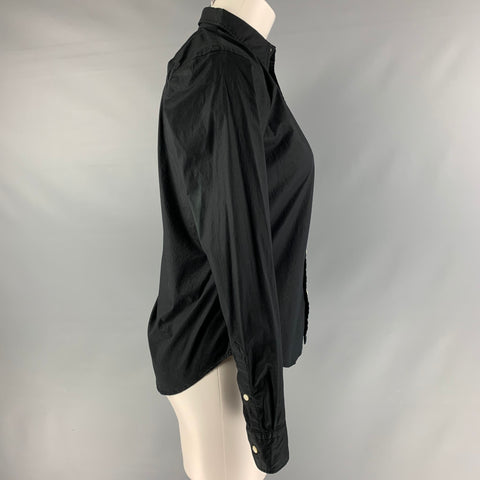 RALPH LAUREN Size S Black Cotton &  Elastane Blouse