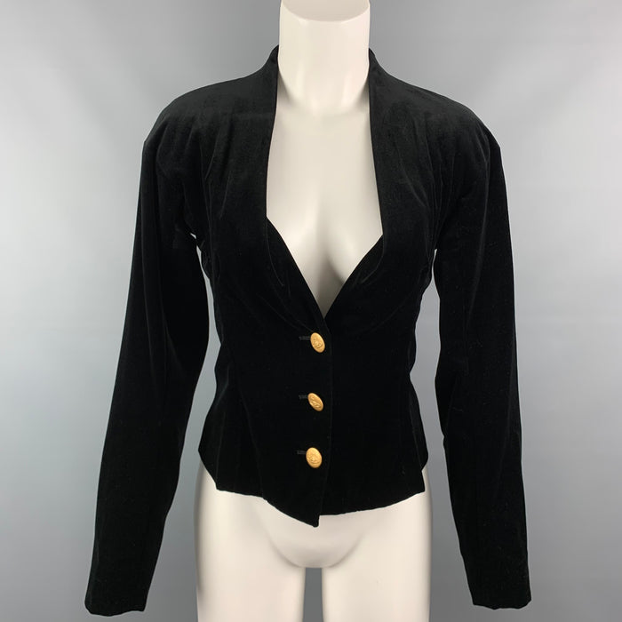VIVIENNE WESTWOOD RED LABEL Size 4 Black Velvet Cotton Jacket