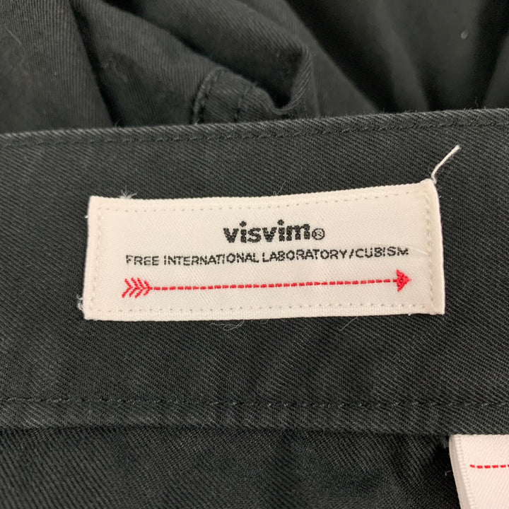 VISVIM Size L Black Cotton Zip Fly Carroll Trouser Pants
