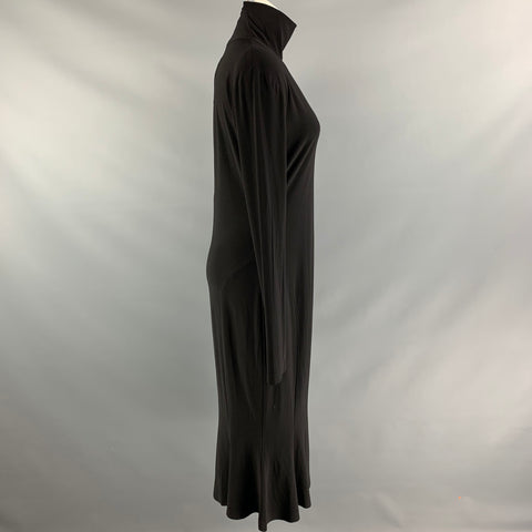 NORMA KAMALI Size L Black Polyester &  Spandex Solid Dress