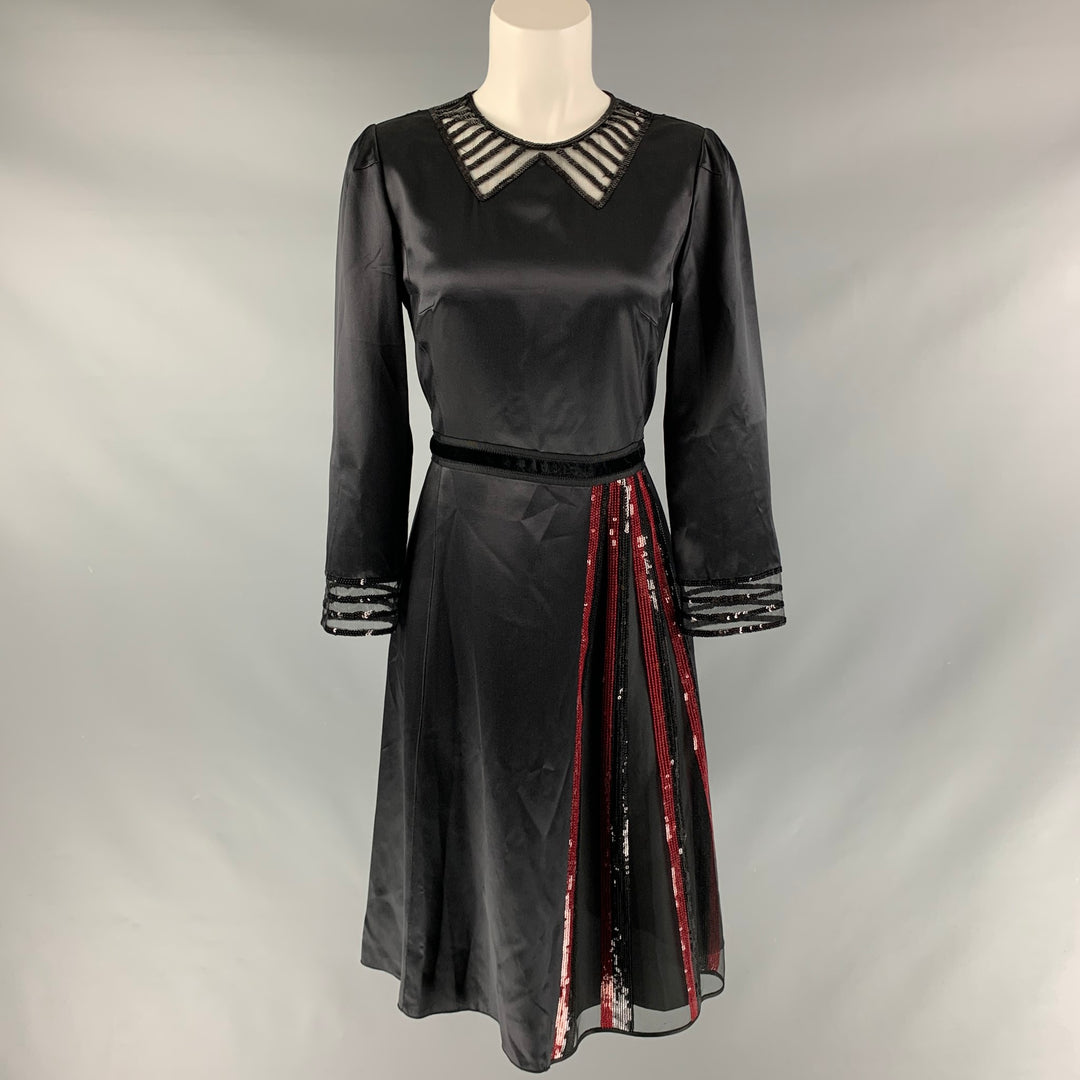 MARC JACOBS Size 4 Black Silk Solid A-Line Dress Sui Generis Designer Consignment MARC JACOBS Size 4 Black Silk Solid A-Line Dress Sui Generis Designer Consignment