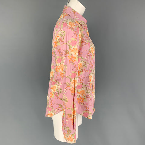 ETRO Size M Lilac Orange Floral Button Down Blouse