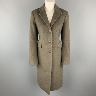LUCIANO BARBERA Size 12 Muted Olive Wool Blend Coat