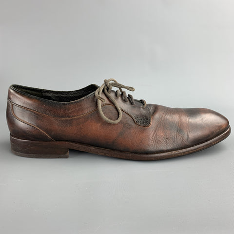 HUDSON Size 12 Brown Antique Leather Lace Up Shoes