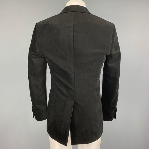 ALEXANDER MCQUEEN Size 38 Black Velvet Cotton Blend Sport Coat