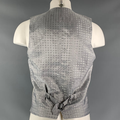 DOLCE &amp; GABBANA Chaleco de lana y seda gris claro con botones lisos Talla 38
