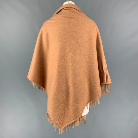 LORO PIANA Tan Cashmere Fringe Scarf