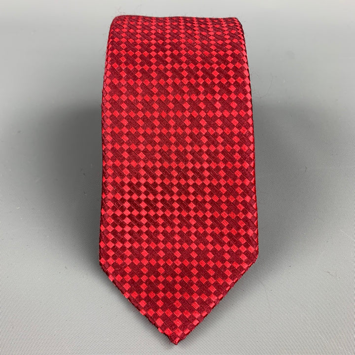 CHRISTIAN LACROIX Cravate en soie diamant rouge