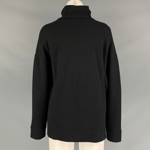 JAMES PERSE Size L Black Mock Neck Wool Blend Pullover