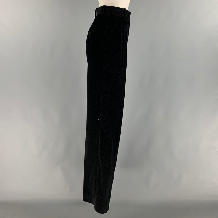 THE ROW Size 2 Black Cotton Pleated Casual Pants
