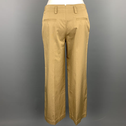 RALPH LAUREN Black Label Size 2 Khaki Cotton / Silk Wide Leg Dress Pants