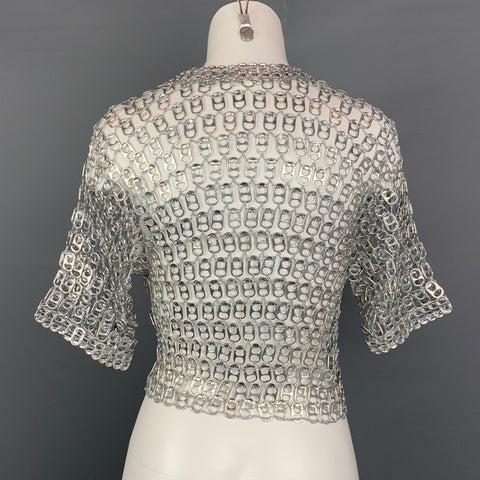 ESCAMA STUDIO Size S Silver Metallic Boler Shrug