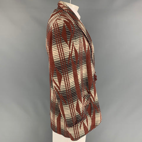 RRL by RALPH LAUREN Size L Brown & Grey Cream Navajo Cotton Sport Coat