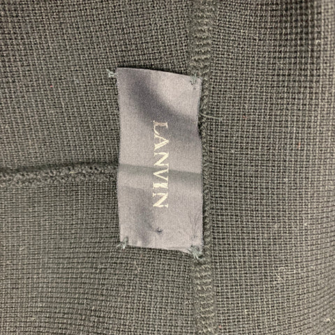 LANVIN Taille 42 Manteau boutonné simple boutonnage en laine noire