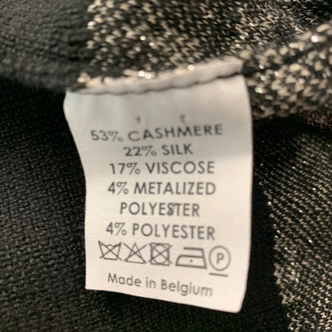 DRIES VAN NOTEN Size M Black Silver Cashmere Blend Knitted Pullove