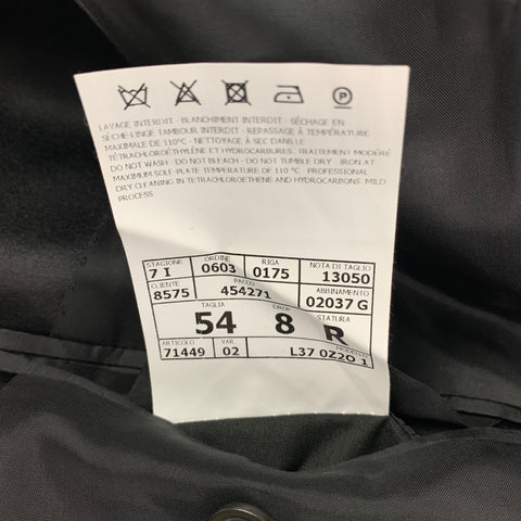LANVIN Taille 44 Manteau de sport à revers en laine noire