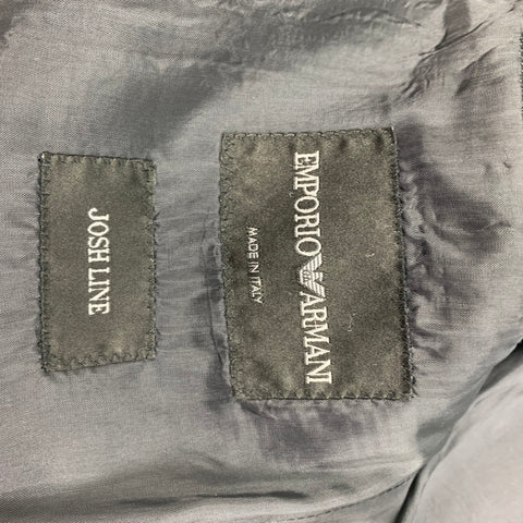 EMPORIO ARMANI Josh Line Size 42 Navy Textured Virgin Wool Sport Coat