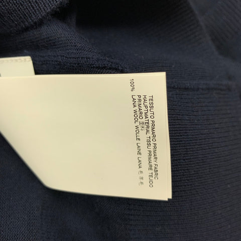 DSQUARED2 Size XL Navy Knitted Wool V-Neck Pullover