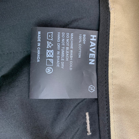 HAVEN Size L Khaki Solid Cotton Zip Fly Casual Pants
