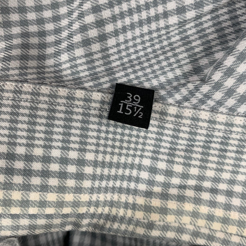 GUCCI Size S Grey White Plaid Cotton Button Up Long Sleeve Shirt