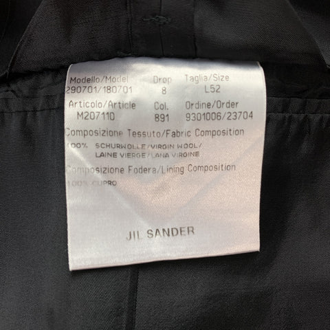JIL SANDER Size 42 Long Black Stripe Wool Notch Lapel 3 Piece Suit