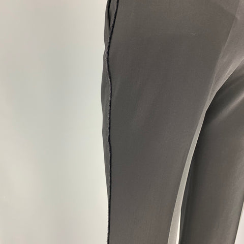 YVES SAINT LAURENT Size 6 Black Virgin Wool Pleated Dress Pants