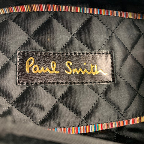 PAUL SMITH Size 10 Black Monogram Velvet Slip On Loafers