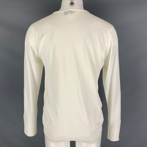 JOHN SMEDLEY Size M Cream Cotton Crew-Neck Pullover