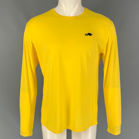 MARC JACOBS Stinky Rat Size L Yellow Cotton Long Sleeve T-shirt