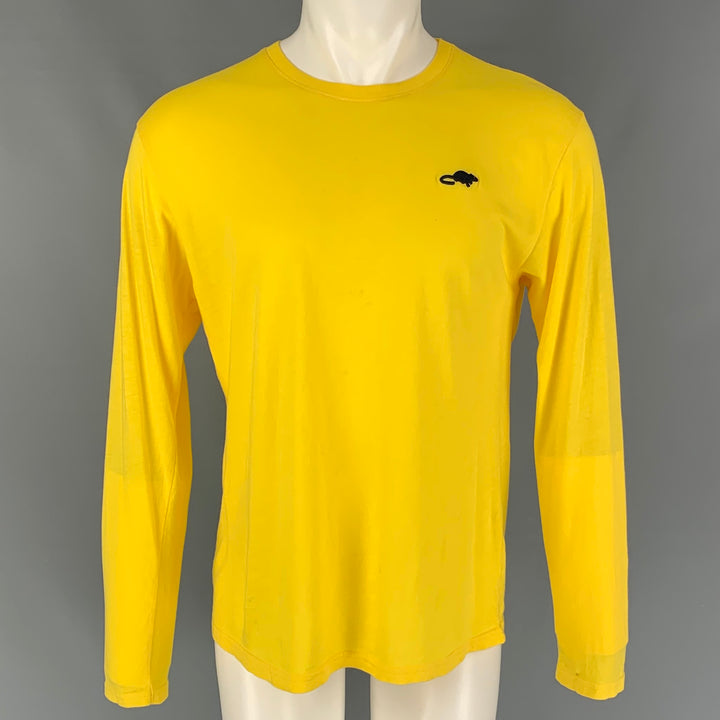 MARC JACOBS Stinky Rat Size L Yellow Cotton Long Sleeve T-shirt