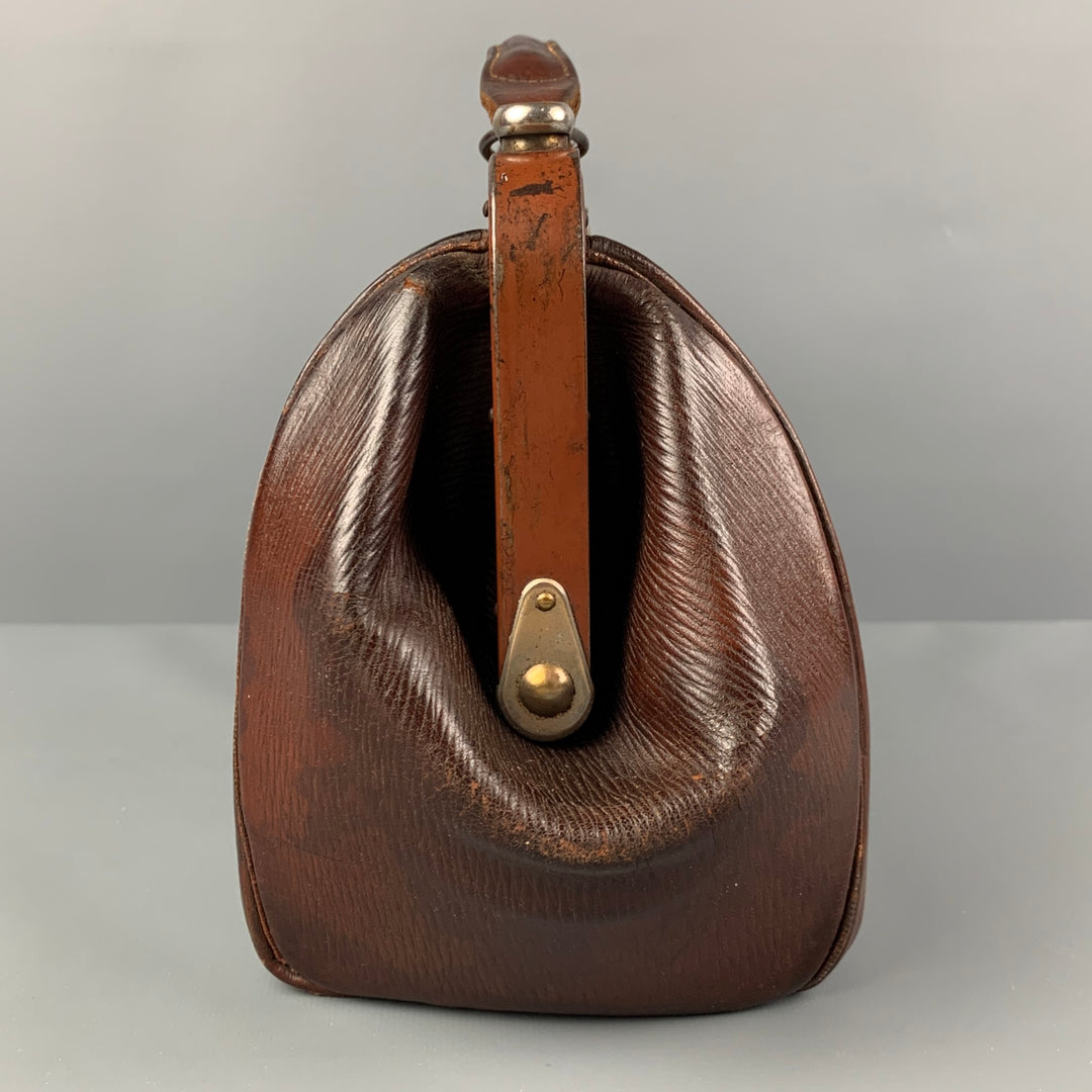 VINTAGE Brown Distressed Leather Doctor Bag