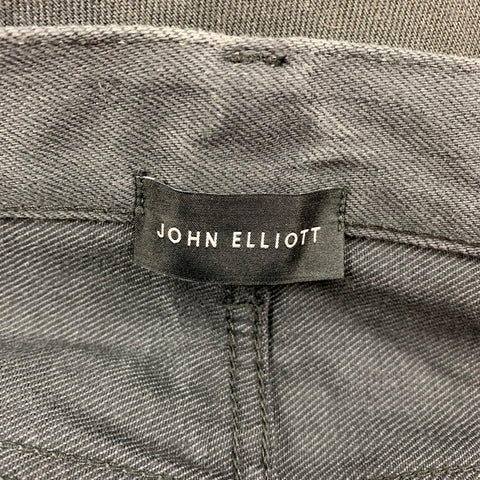 JOHN ELLIOTT Size 33 Black Wash Selvedge Denim Button Fly Jeans