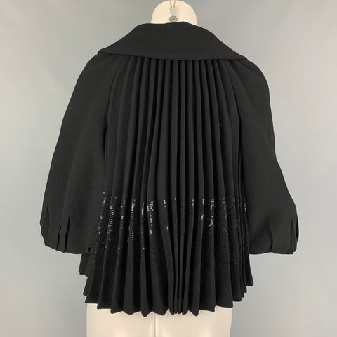 GIAMBATTISTA VALLI Talla XS Chaqueta plisada de lana virgen negra