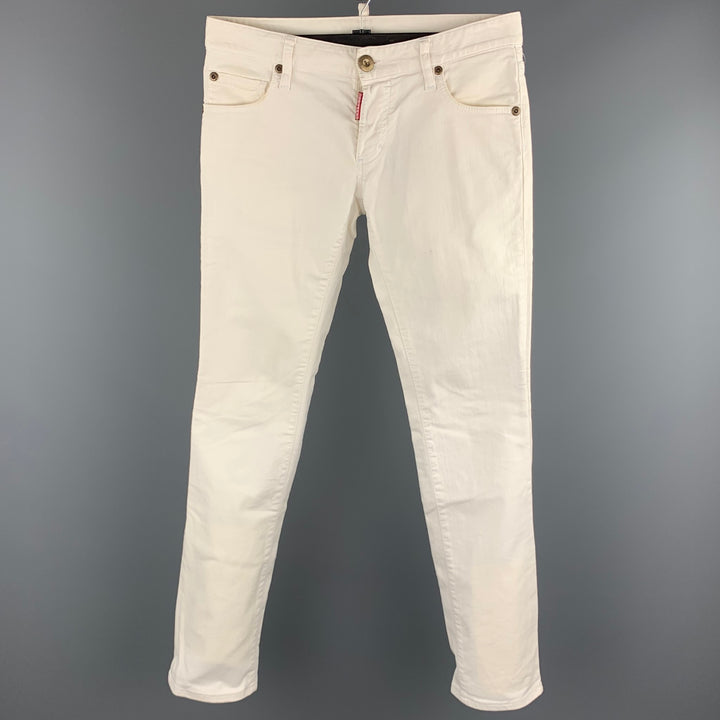 DSQUARED2 Size 30 White Cotton Jean Cut Casual Pants