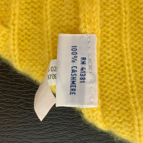 POLO RALPH LAUREN Cashmere Cable Knit Size L Yellow Pullover
