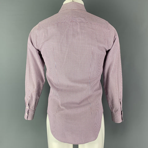 THE SUIT COMPANY Size S Red Blue & White Checkered One pocket Long Sleeve Shirt