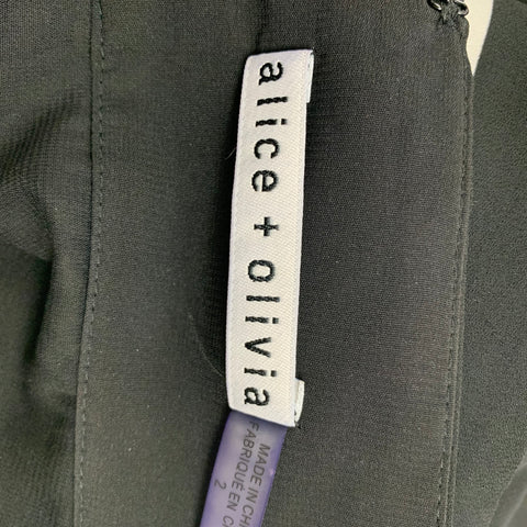 ALICE + OLIVIA Falda larga a rayas de poliéster blanco y negro talla 2