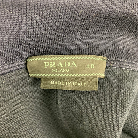 PRADA Size 38 Navy Wool Notch Lapel Sport Coat