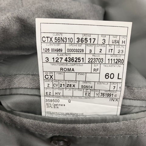 ERMENEGILDO ZEGNA Size 50 Long Light Gray Herringbone Sport Coat
