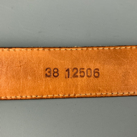 BRIGHTON Size 38 Tan Embossed Leather Belt