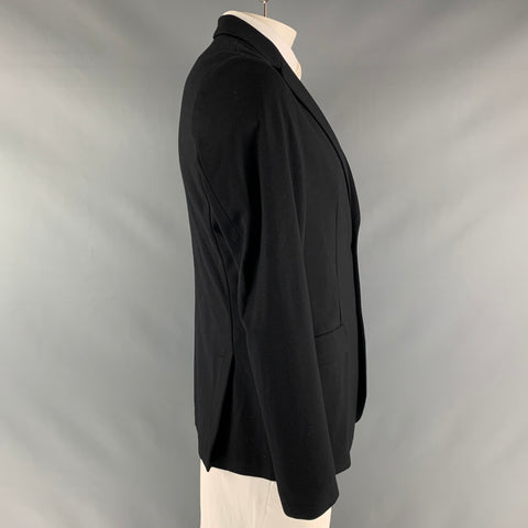 EMPORIO ARMANI Taille 42 Manteau de sport à revers cranté en mélange de viscose uni noir