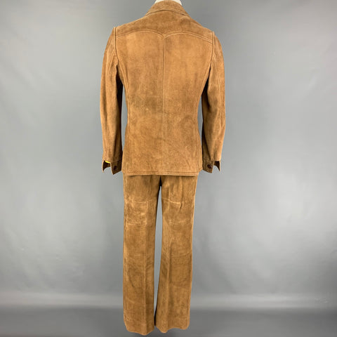Vintage SHARON Size 38 Tan Suede Western 2 Piece Suit