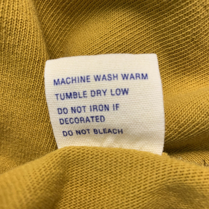 CHAMPION Size L Mustard Graphic Cotton Crew-Neck Pullover