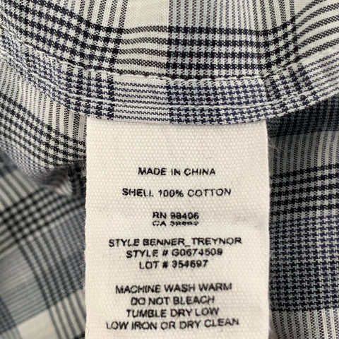 THEORY Size M Grey White Cotton Plaid Cape